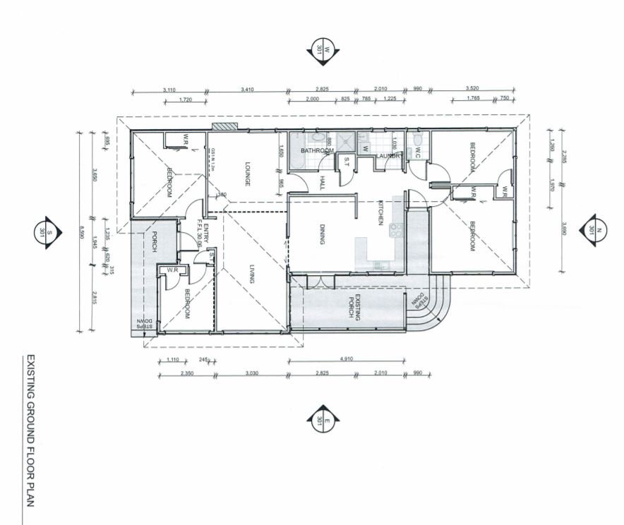 Qualitas Builders - Floorplan before - Glen Eden Auckland bungalow